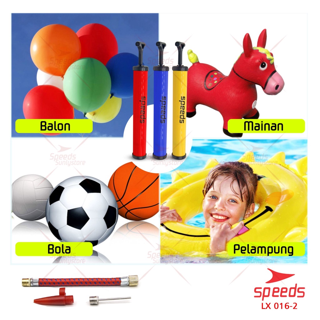 SPEEDS Pompa Angin Jarum Manual Bola Basket Sepak Futsal Volly Pump Ball 016-2