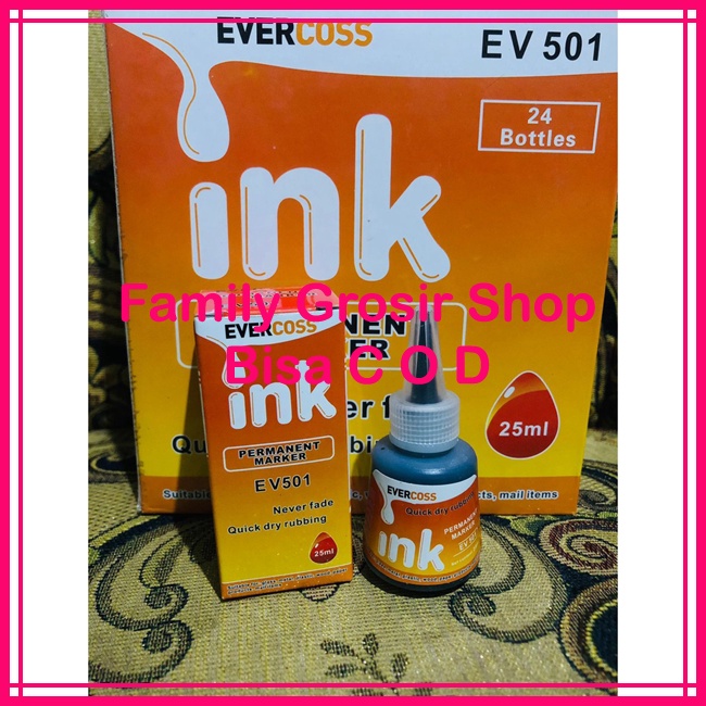 Tinta Spidol Permanent Hitam 25ML Tinta Spidol Evercross