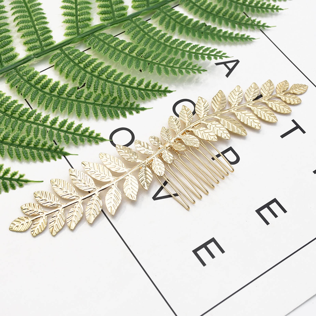 Leaf Hair Combs Bride Wedding Aksesoris Rambut Daun Silver Gold Headpiece Untuk Dewi Pakaian Sehari-Hari