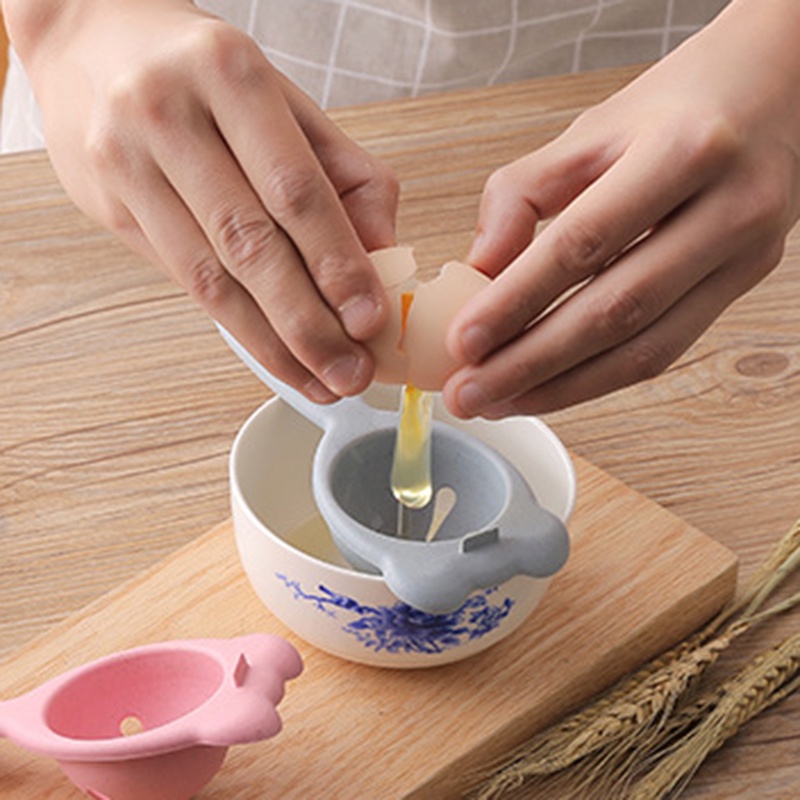 ღ Lucu Telur Putih Kuning Pemisah Pemegang Telur Cair Filter Gadget Makan Malam Memasak Saringan Pembagi Dapur Baking Alat Pemisah