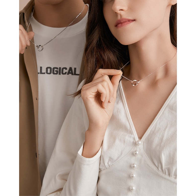 Kalung Couple -you and me  Necklace Fashion Wanita Original Arctic Deer - Model Terbaru, Trendy dan Elegan，Cocok untuk Kencan Romantis