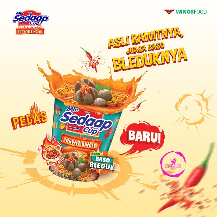 

Sedaap Cup Mie Instan Baso Bleduk 77 gr x 6 pcs