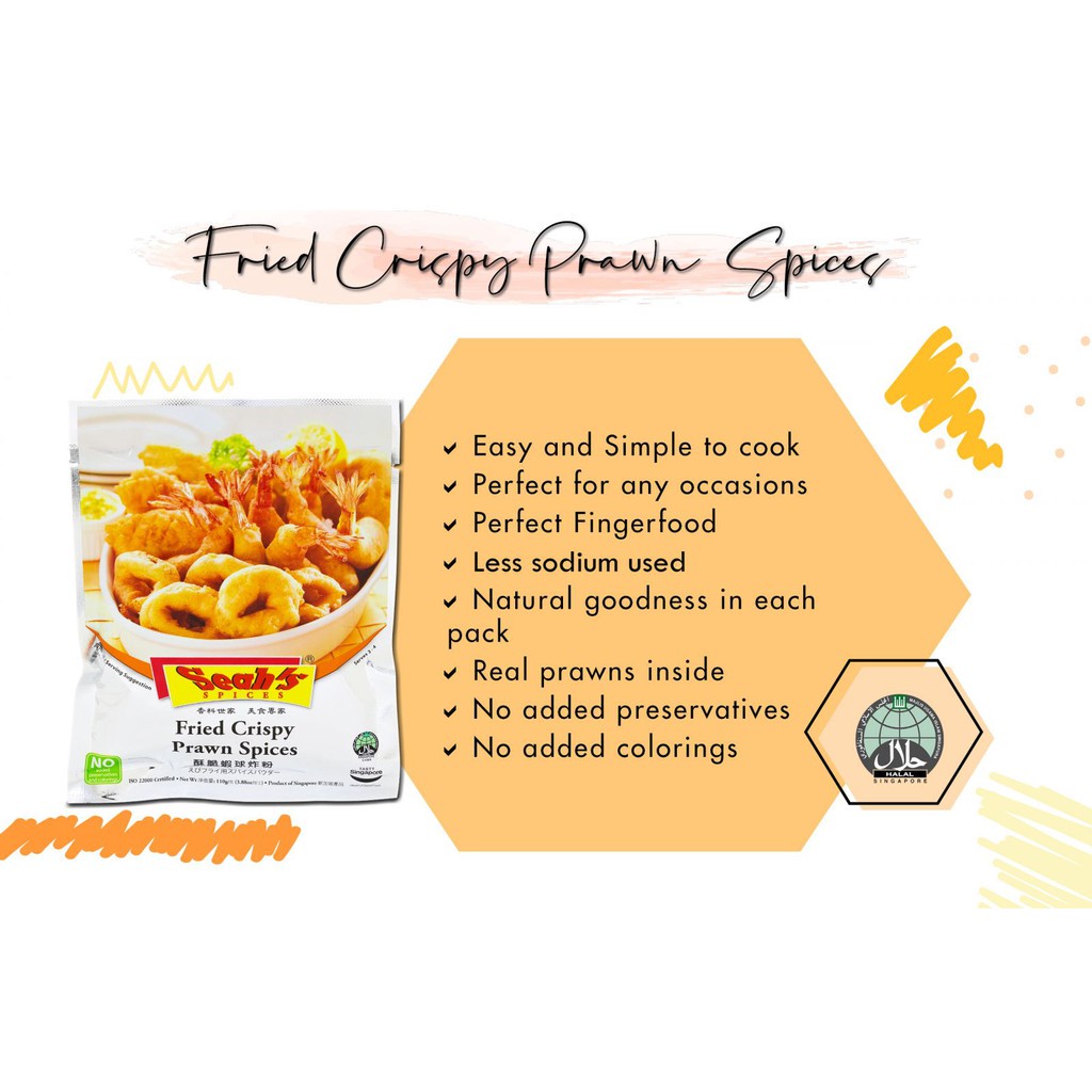 Seah's Fried Crispy Prawn Spices 110 gr - Bumbu Udang Crispy