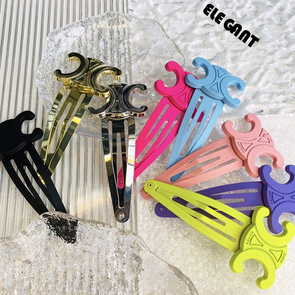 [Elegan] Multicolour Jepit Rambut Punk Elegan Klip BB Tetes Air Poni Klip Perempuan Huruf C Matte Klip Samping Wanita Hair Clips