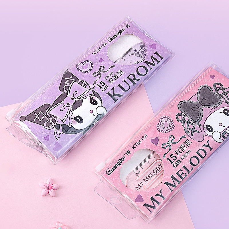 (5 IN 1) SET PENGGARIS ORI SANRIO PREMIUM PACK / RULER SET SANRIO / PENGGARIS ANAK SEKOLAH MOTIF CINNAMOROLL KUROMI MELODY