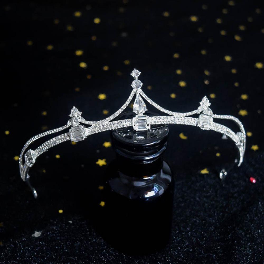 Mxbeauty Mahkota Kristal Kreatif Peri Hiasan Rambut Tiara Potongan Kepala Temperamen Elegan Baroque Berlian Imitasi Tiara