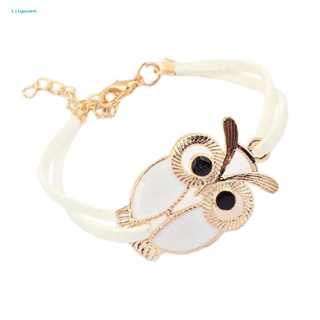 Lilyscent Owl Pendant Bangle Untuk Pub Gelang Cuff Lucu Tahan Lama