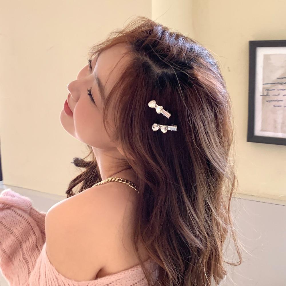 Mxbeauty Korea Paduan Klip Rambut Hadiah Fashion Vintage Glitter Kecil Retro Shiny Aksesori Rambut Klip Samping Cinta Hati Hiasan Kepala