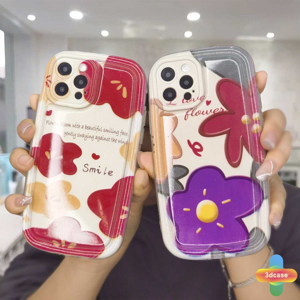 Compatible For Case IPhone 6 7 6S 8 14 Plus XR 11 12 13 14 PRO MAX X XS MAX 11 12 13 Se 2020 6SPlus 7Plus 6Plus 8Plus 14Plus XSMAX Colourful Flower Silicone Soap Case