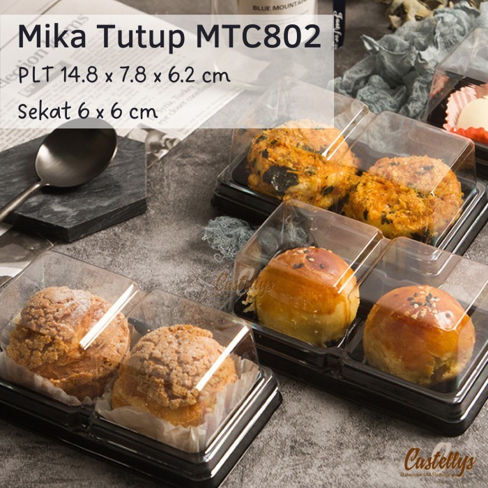 

10pcs Mika Tutup Sekat 2 MTC802 Mooncake Pia Pudding Kue