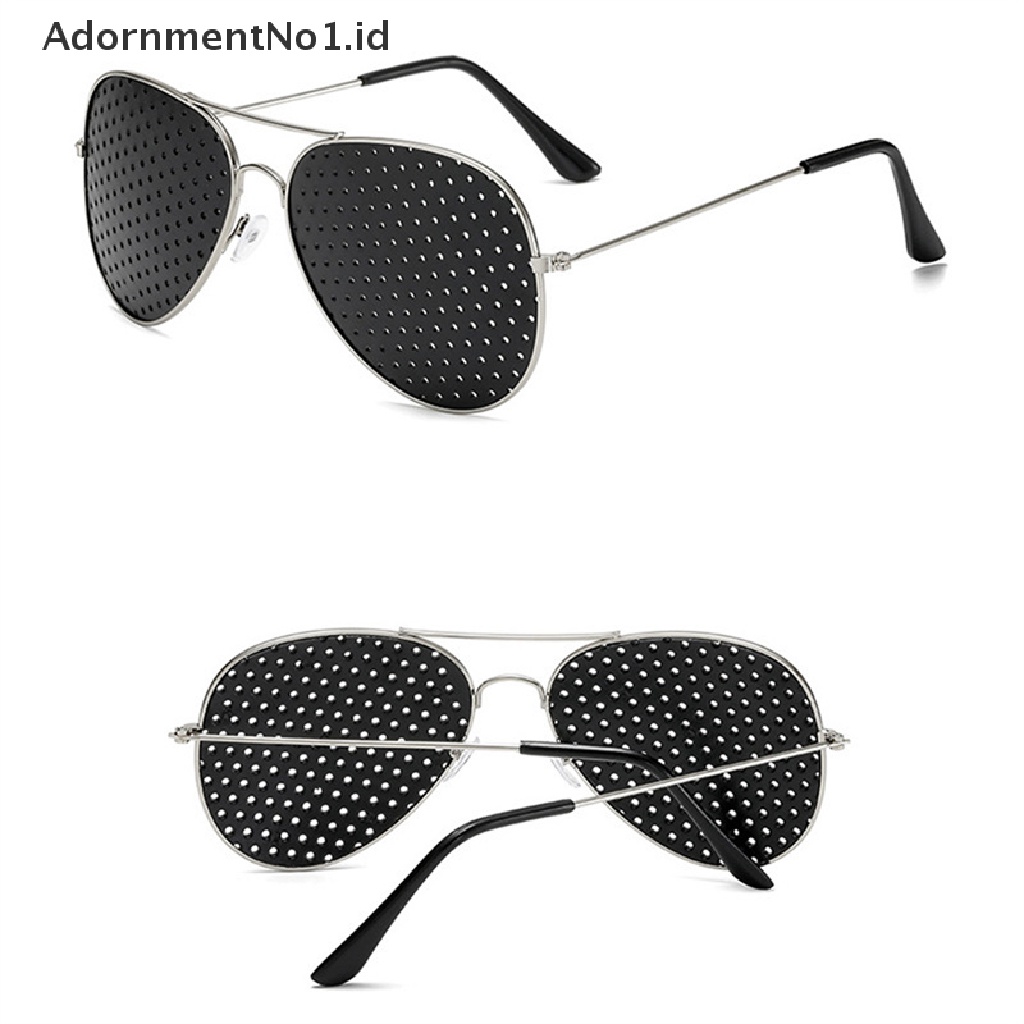 [AdornmentNo1] Retro Pinhole Sunglasses Lubang Kecil Eyeglasses Eyesight Improver Kacamata Unisex [ID]