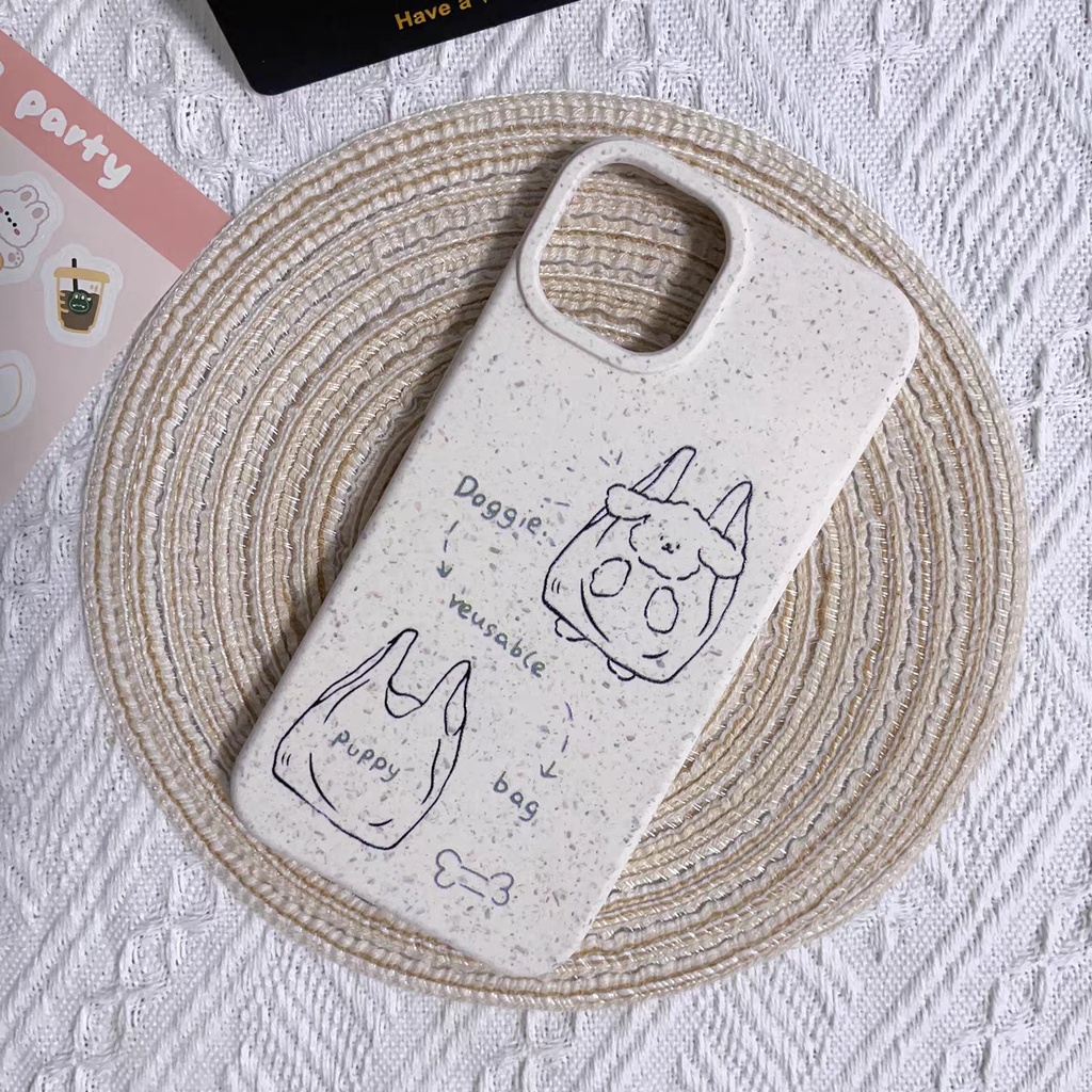 IPHONE Casing Ponsel Iphone11 ins Bahan Ramah Lingkungan Perlindungan Kamera Cocok Untuk Iphone14 13 12 14Plus Pro MAX 7 8Plus X XR XS MAX SE 12mini 13mini Model Empat Sudut Shockproof