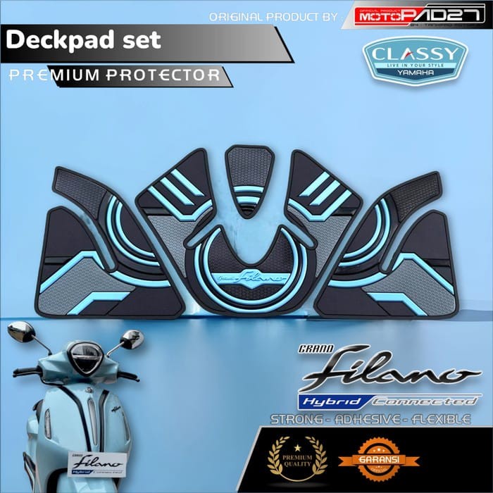 Motopad27 premium rubber fullset deckpad sayap Motor Grand Filano 2023