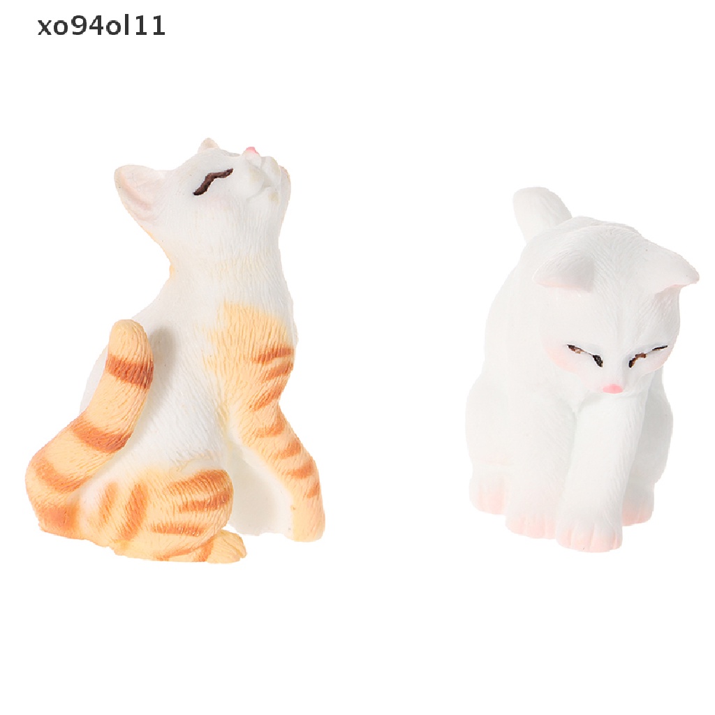 Xo Ornamen Kucing Rumah Boneka Lucu Mini Resin Cats Ornaments Rumah Boneka Dekorasi Rumah OL