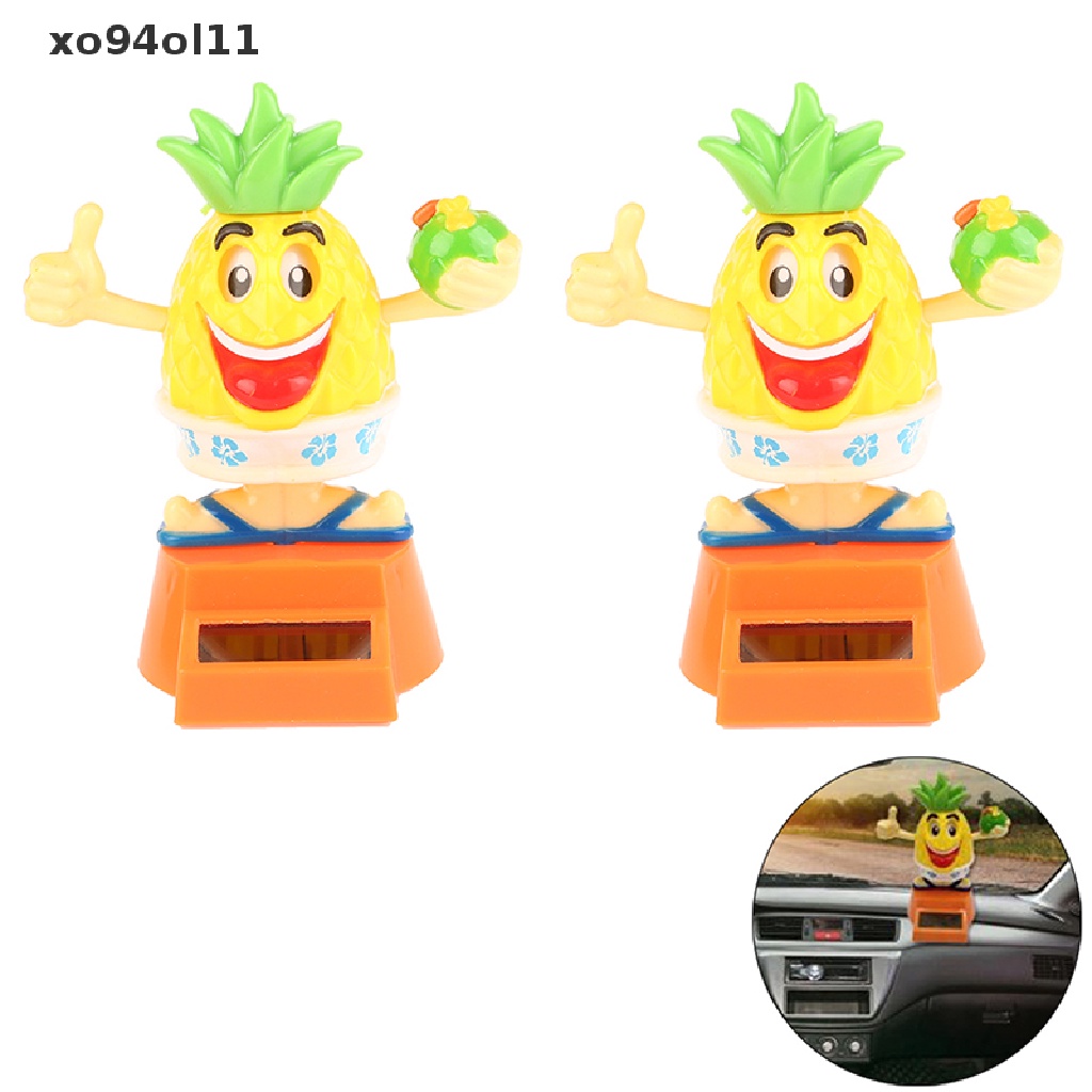 Xo Ornamen Tenaga Surya Nanas Lucu Buah Goyang Kepala Mainan Mobil Ornamen Decor OL