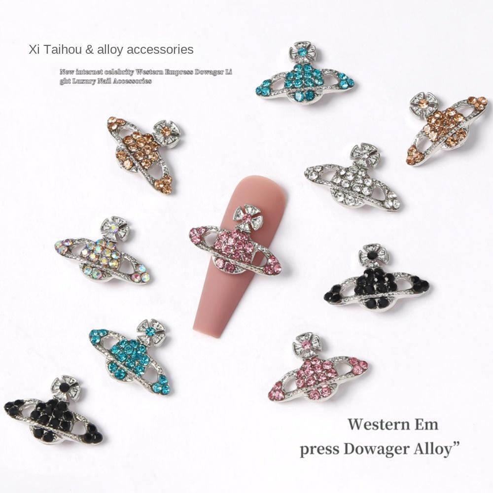 Mxbeauty Kuku Berlian Imitasi Wanita Mewah Barat Empress Dowager Ikatan Simpul Alloy Cross Jepang Nail Art 3D Nail Art Drills