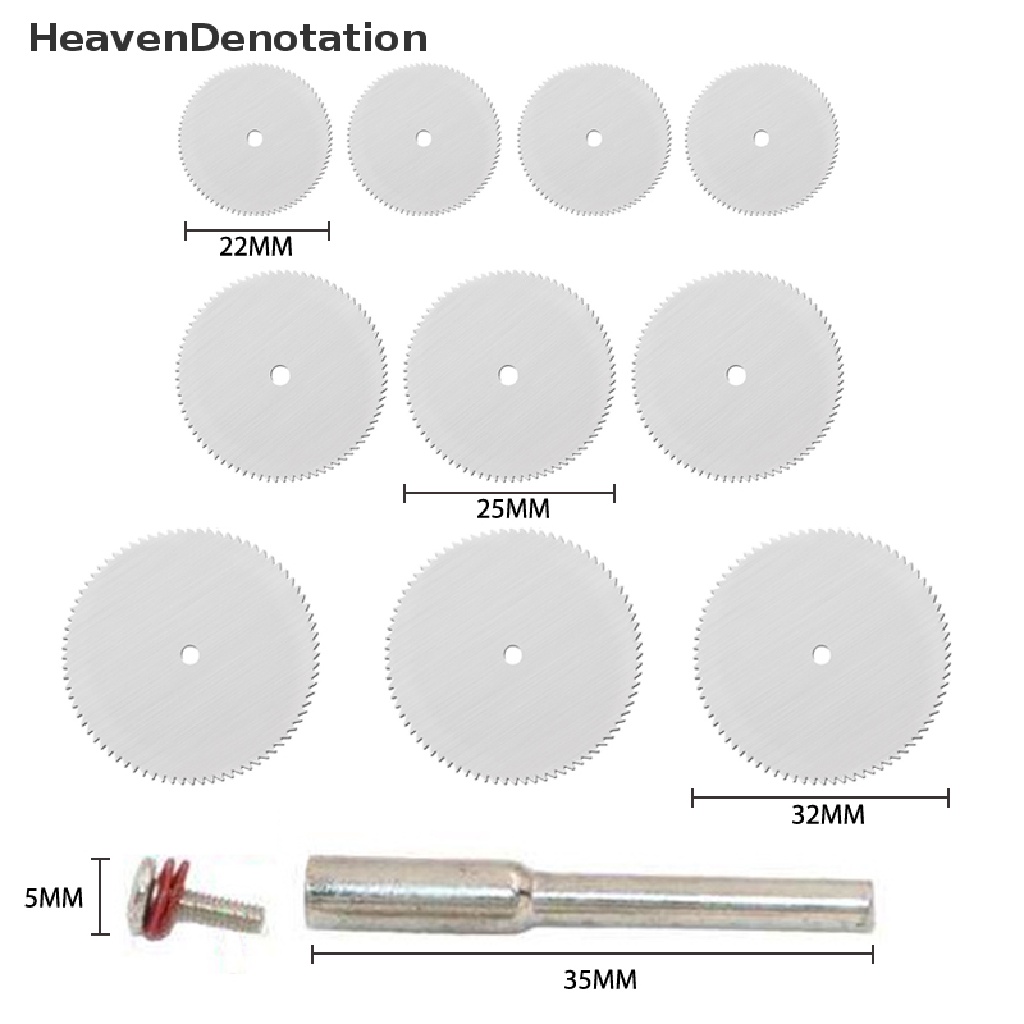 [HeavenDenotation] 11pcs Kit Mini Circular Saw Blade Gerinda Listrik Cutoff Mandrel Set HDV