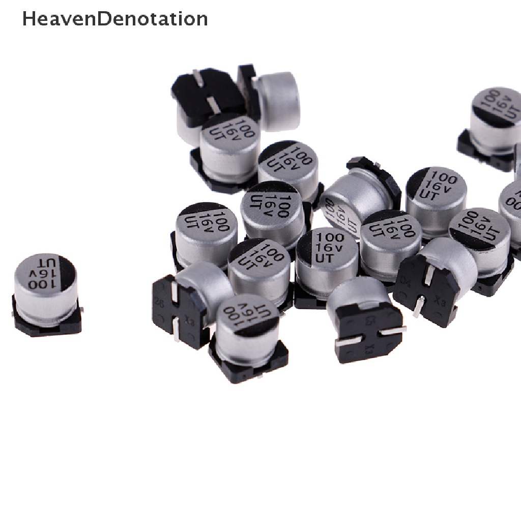 [HeavenDenotation] 20pcs Kapasitor Elektrolit SMD Dengan Spesifikasi6 * 5mm 16V 100uF HDV