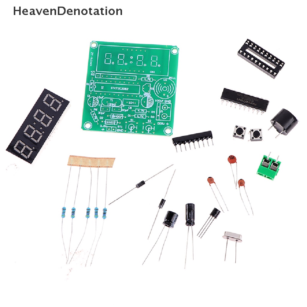 [HeavenDenotation] At89c2051 Digital 4mata Jam Elektronik Produksi Elektronik Suite DIY Kit HDV