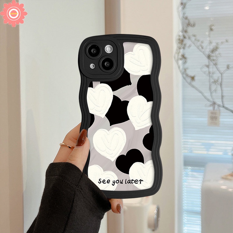 Casing Soft TPU Case Realme C53 C35 C55 C11 C30 C15 C20 C25s C25 C25Y C12 C33 C21Y C20A 8Pro 9i 10 7 9 Pro+5 7i 6i 8 5s 8i 5i C3 C17 Art Cat Minyak Love Hati Bergelombang Soft Case Tepi