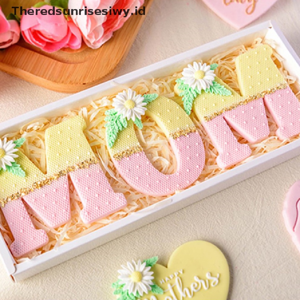 # Kado Mom &amp; PAPA DIY # Cetakan Fondant Pemotong Kue Huruf Ulang Tahun Ibu Cookie Biscuit Stamp Mold~