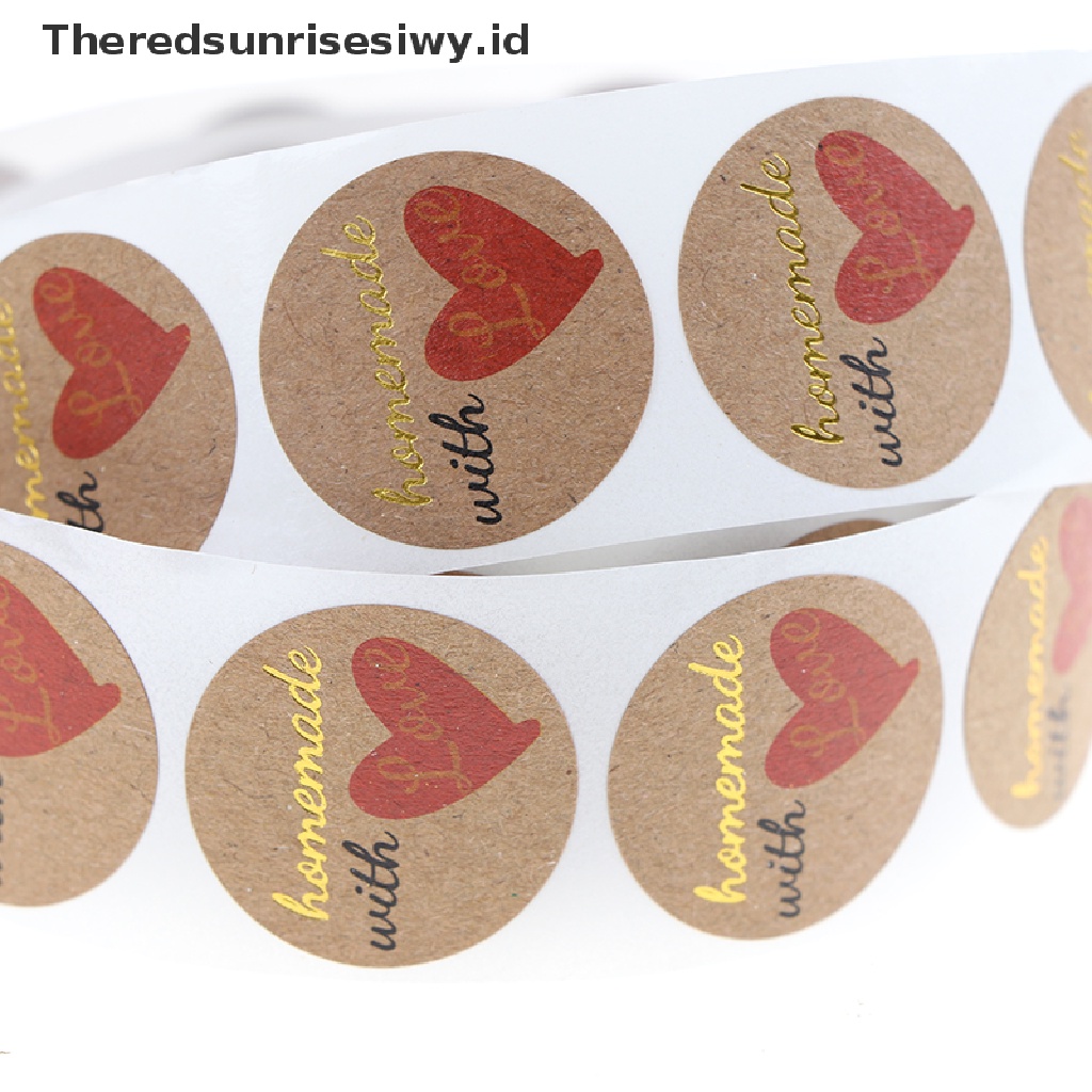 # Kado Mom &amp; PAPA DIY # 500pcs Handmade With Love Stiker Scrapbooking Hand Made Stiker Label Buatan Tangan~