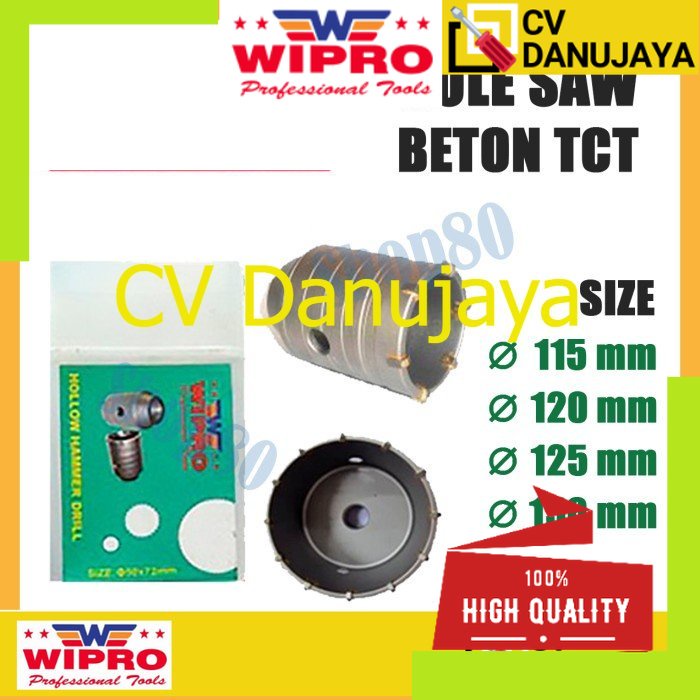 Wipro Hole Saw Beton Tembok Mata Bor Hollow TCT 115 120 125 150 mm - 115mm