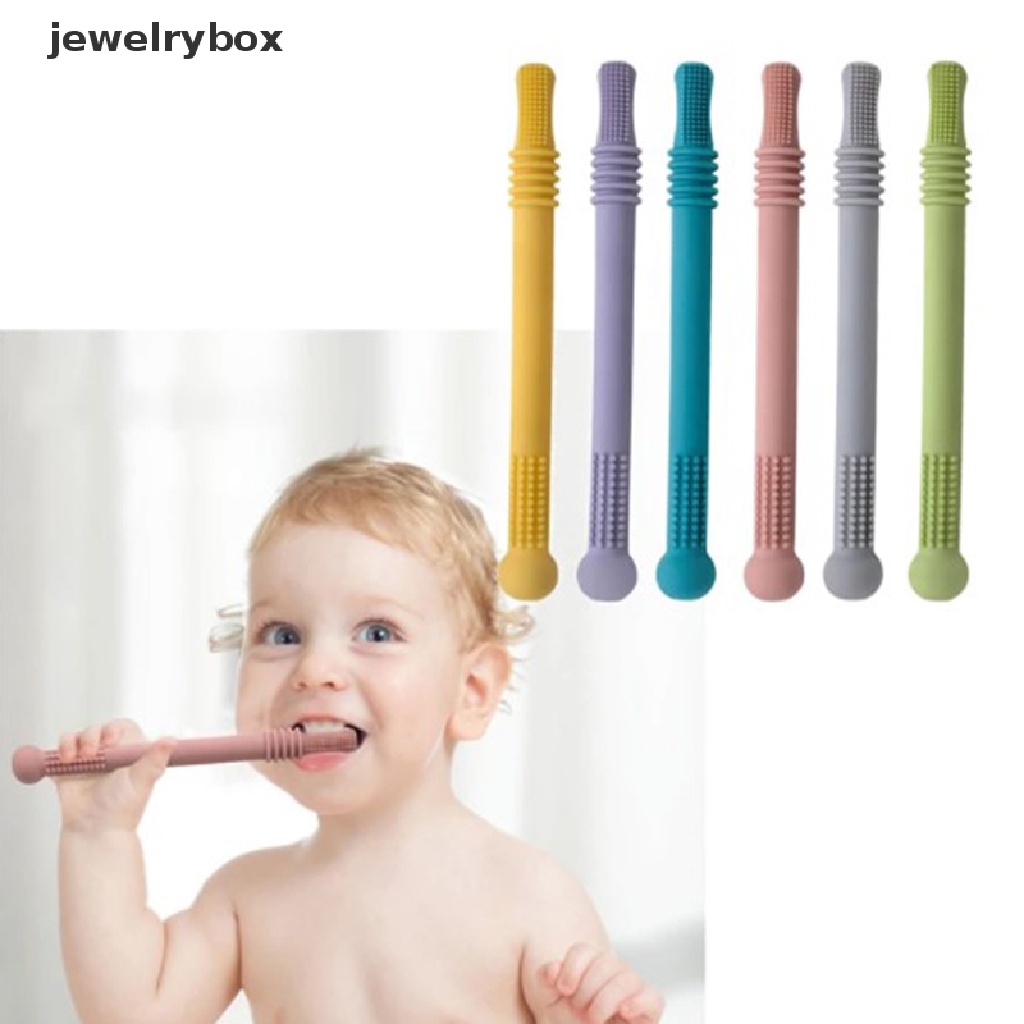 [jewelrybox] Silikon Molar Jerami Bayi Teether Bayi Kunyah Aman Mainan Bayi Tumbuh Gigi Mainan Butik