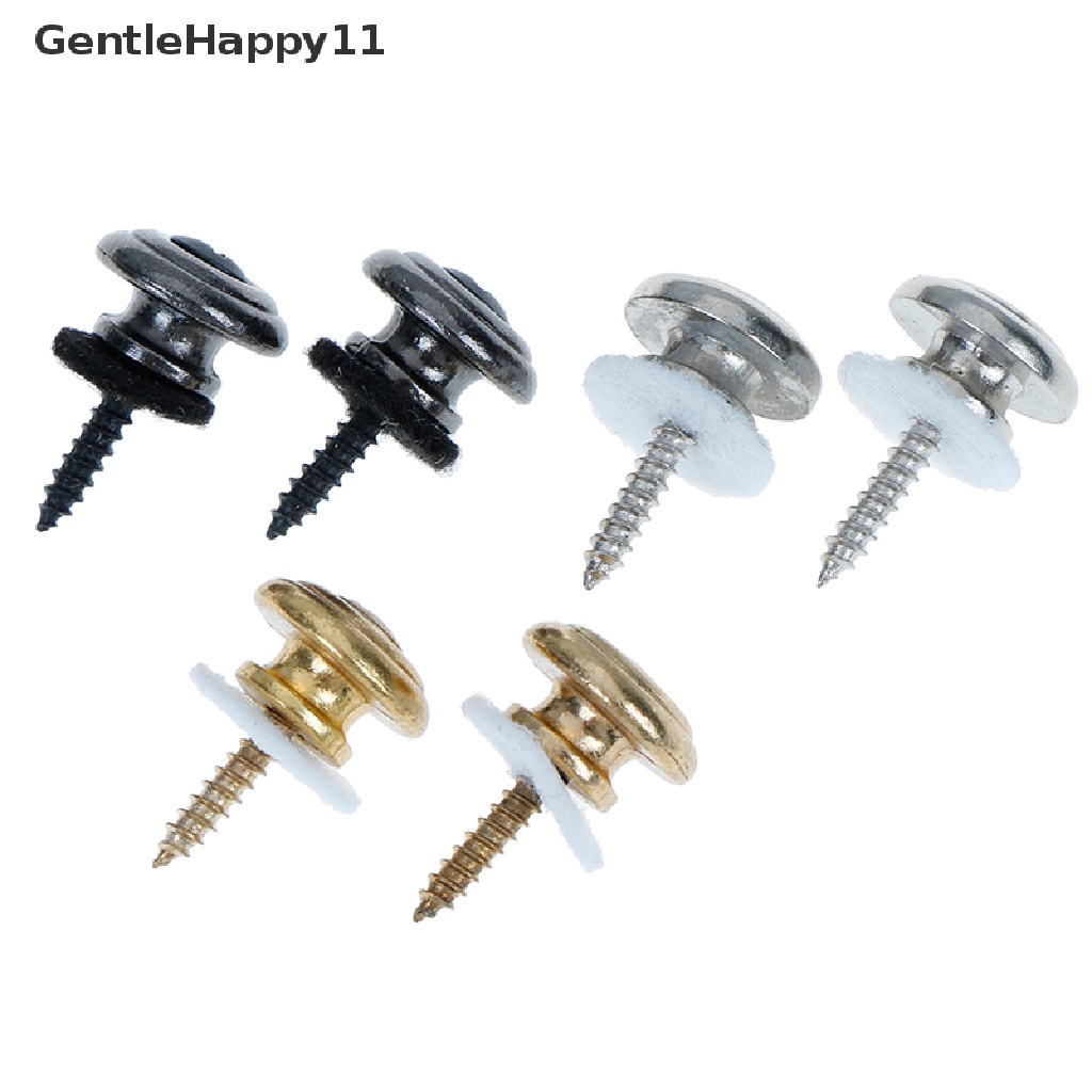 Gentlehappy 1pasang Gembok Kancing strap Gitar Kepala Jamur Dengan Sekrup moung id