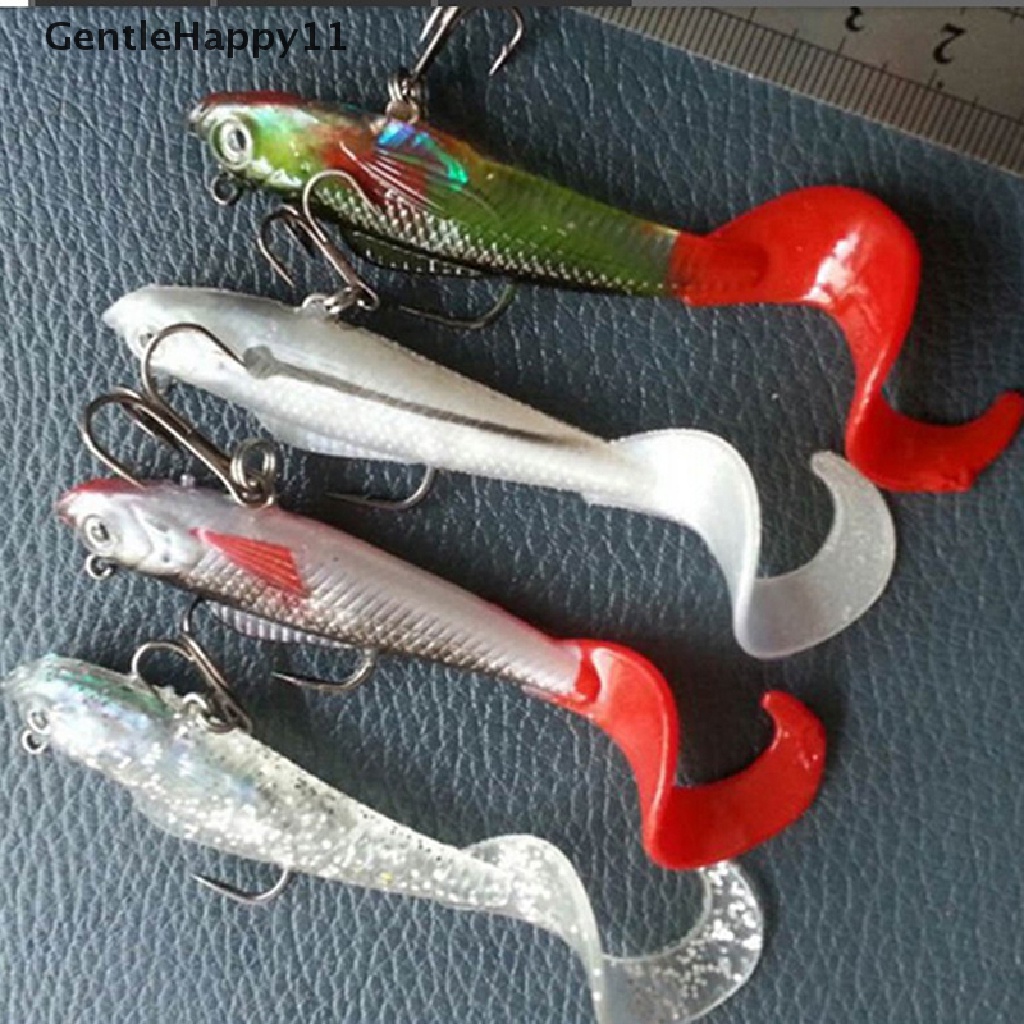 Gentlehappy 9Cm 14G Cacing Engkol Silikon Lembut Umpan Umpan Pancing Memimpin Kepala Kail Ikan  Id