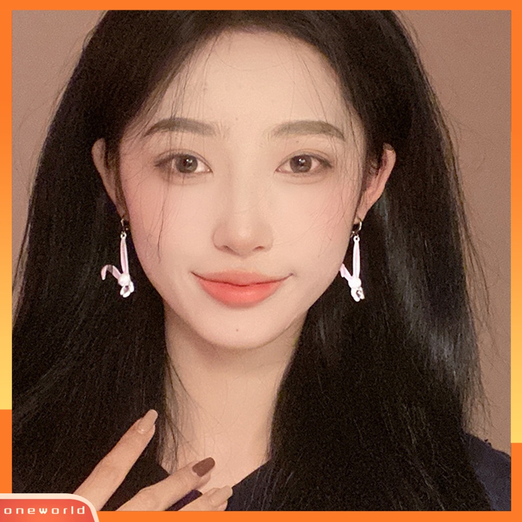 [EONE] 1pasang Menjuntai Anting Manis Hias Berlian Imitasi Korea Kartun Kelinci Kepribadian Tindik Anting-Anting Perhiasan Aksesori