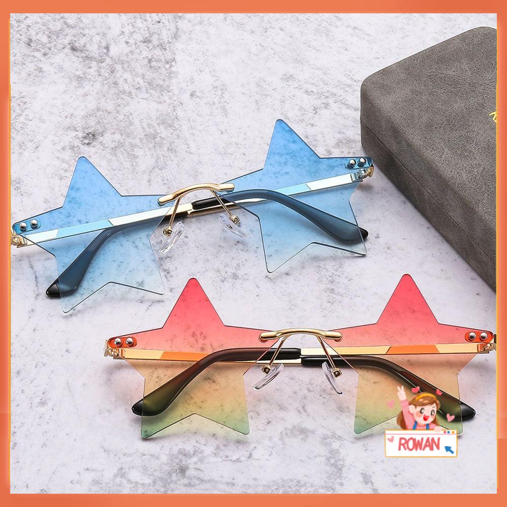 R-flower Rimless Sunglasses Lucu Pentagram Eyewear Eyeglasses Kacamata Matahari