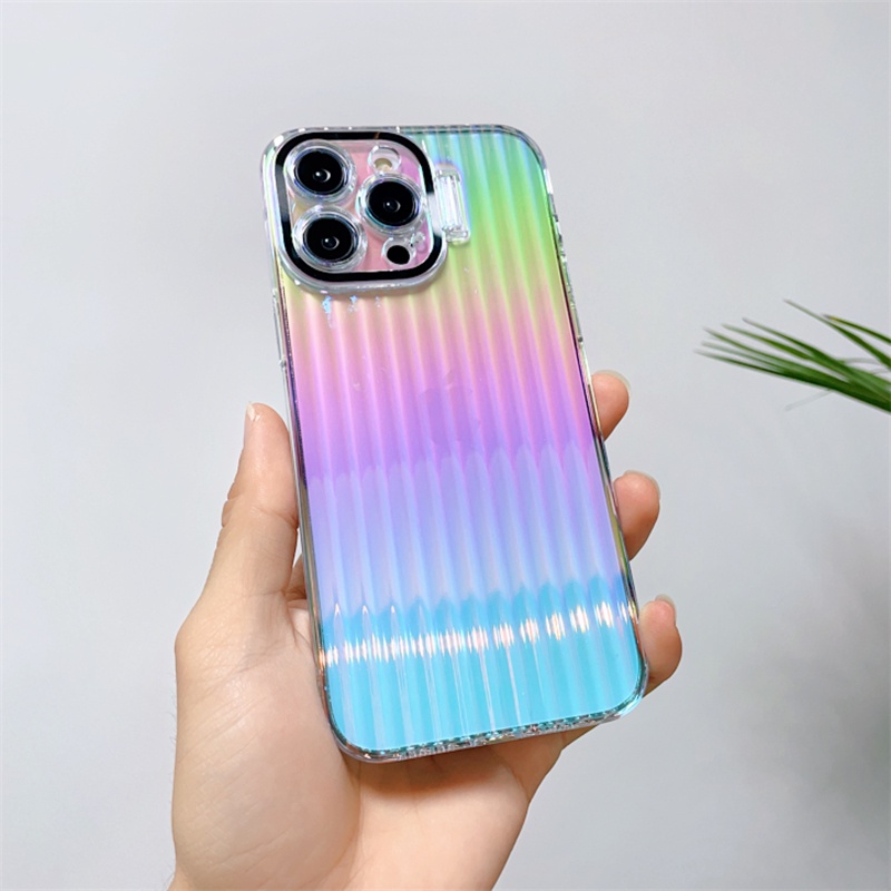 IPHONE 90° Cover Holder Lensa Lipat Untuk Iphone14 13 12 Pro Max 14Plus Case Proteksi Gradasi Laser Lengkap