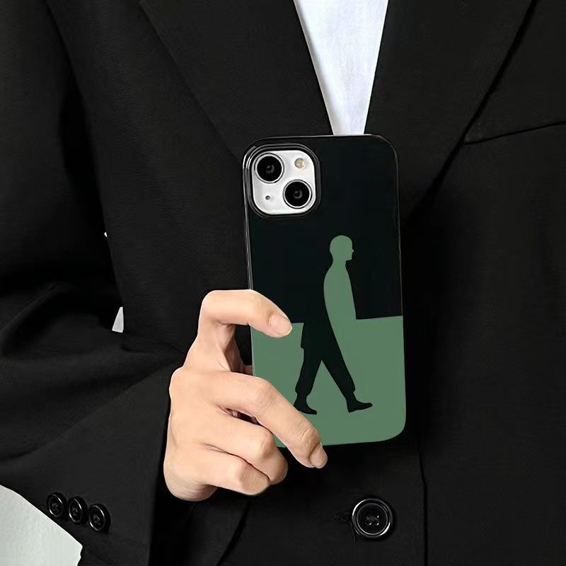 Cocok Untuk Iphone14 Pro Max Casing Ponsel iPhone Hitam Glossy TPU Soft Phone Case Kamera Perlindungan Tahan Guncangan Gaya Sederhana Kompatibel Dengan iPhone 13 13pro 13prm iPhone 11 7Plus 8Plus Xr XS 12 Pro Max Casing Ponsel