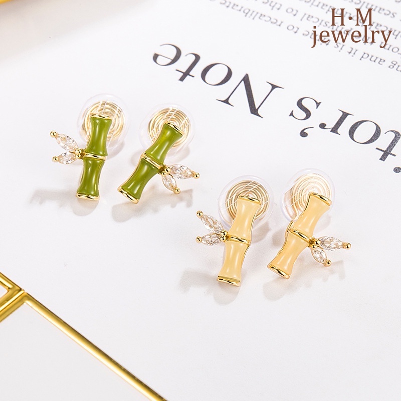Terjangkau Mewah Fashion Elegan Bambu Hetian Giok Nyamuk Coil Telinga Klip Gaya Cina Baru Anting Antik