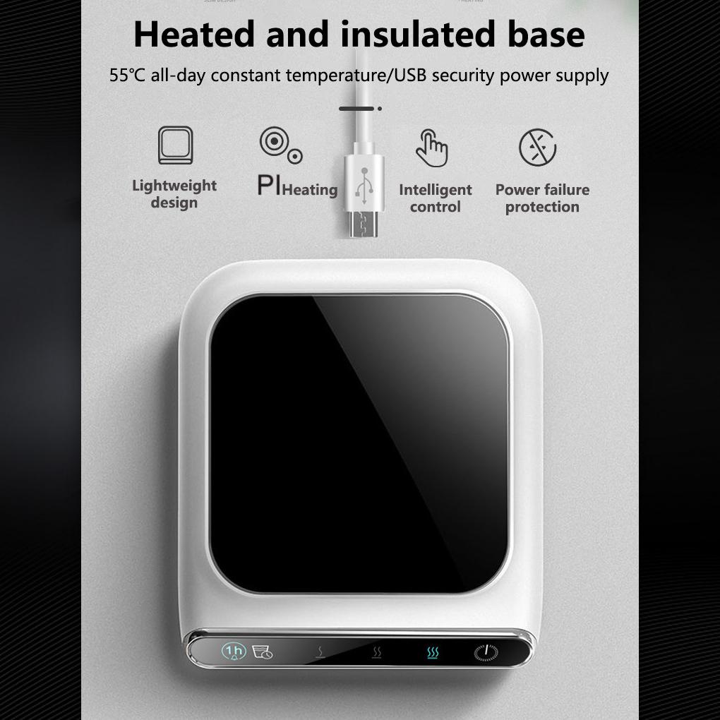 Smart Pemanas Minum Hangat Cangkir Tikar Suhu Konstan Coaster Portable Timing Adjustable Heater Pad Aksesoris Dapur