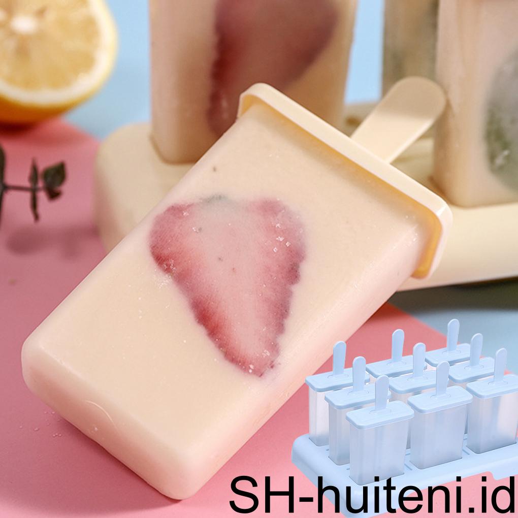 2per4 /6 Grids Bentuk Persegi Cetakan Es Krim DIY Handmade Dessert Pembuat Buah Reusable Ice Cube Tray Home Ice Cream Maker