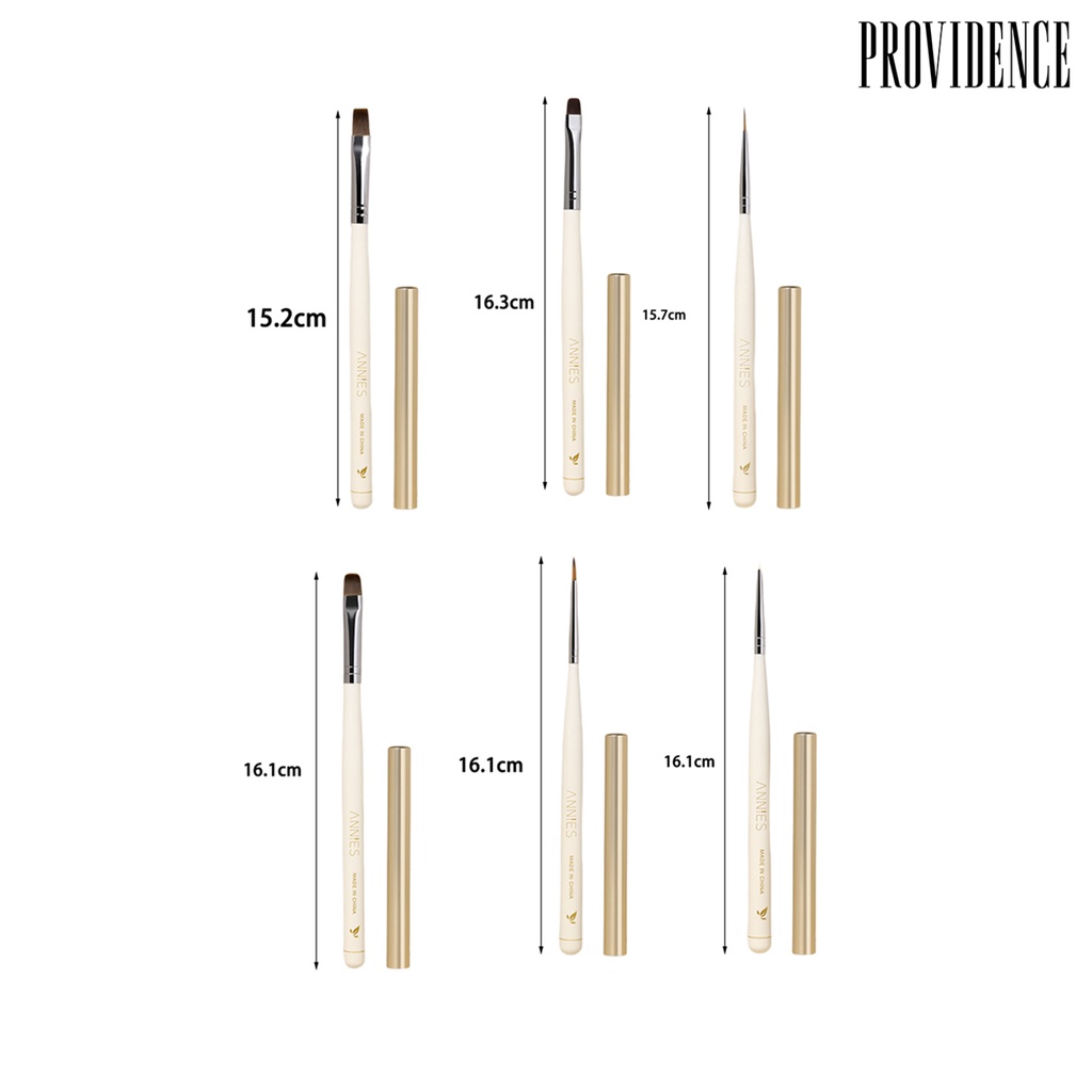 Providence Sikat Kuku Fleksibel Bulu Lembut Daya Serap Air Yang Baik Non-slip Gagang Kayu Desain Nail Art Multifungsi UV Gel Lukisan Menggambar Brush Alat Salon