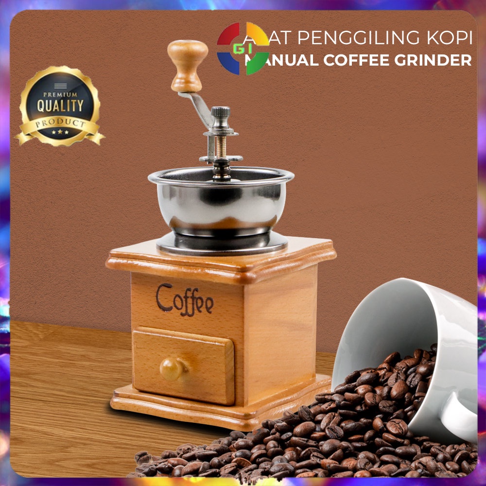 Alat Penggiling Kopi Manual Coffee Grinder Brown