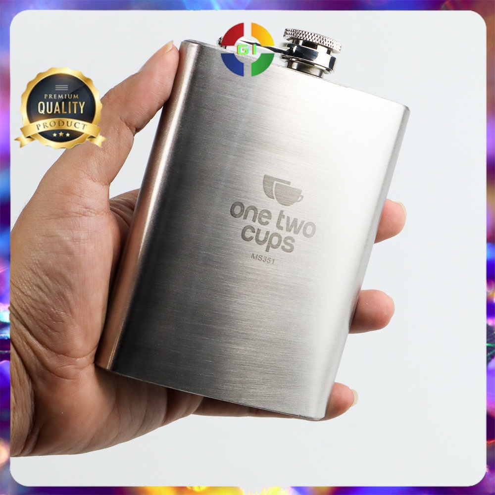 Botol Minum Wine Flask 8 oz Silver