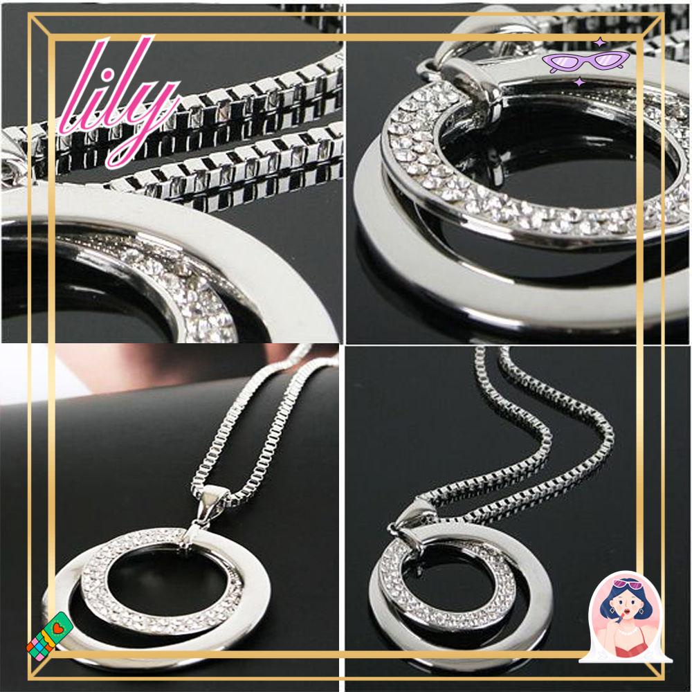 Lily Kalung Panas Berlian Imitasi Kristal Rantai
