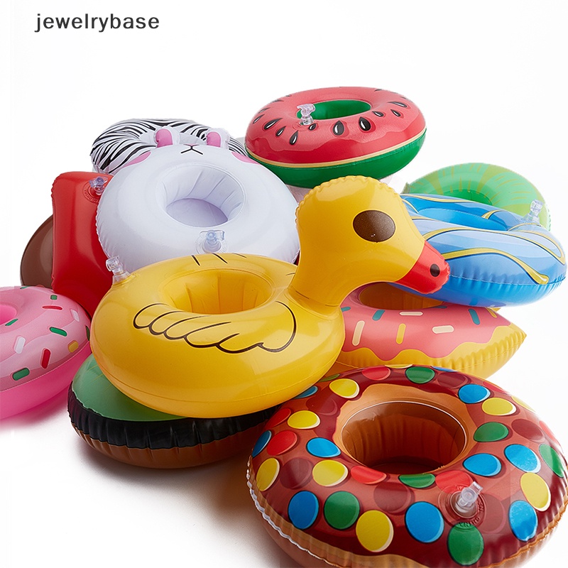 [jewelrybase] Mini Floag Cup Inflatable Drink Cup Holder Pelampung Kolam Renang Bar Tatakan Gelas Butik