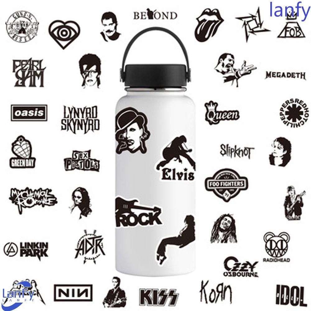 Lanfy Stiker Decal Motif Rock band Gitar / Perempuan Tahan Air Untuk Dekorasi Dinding / Koper / Handphone DIY