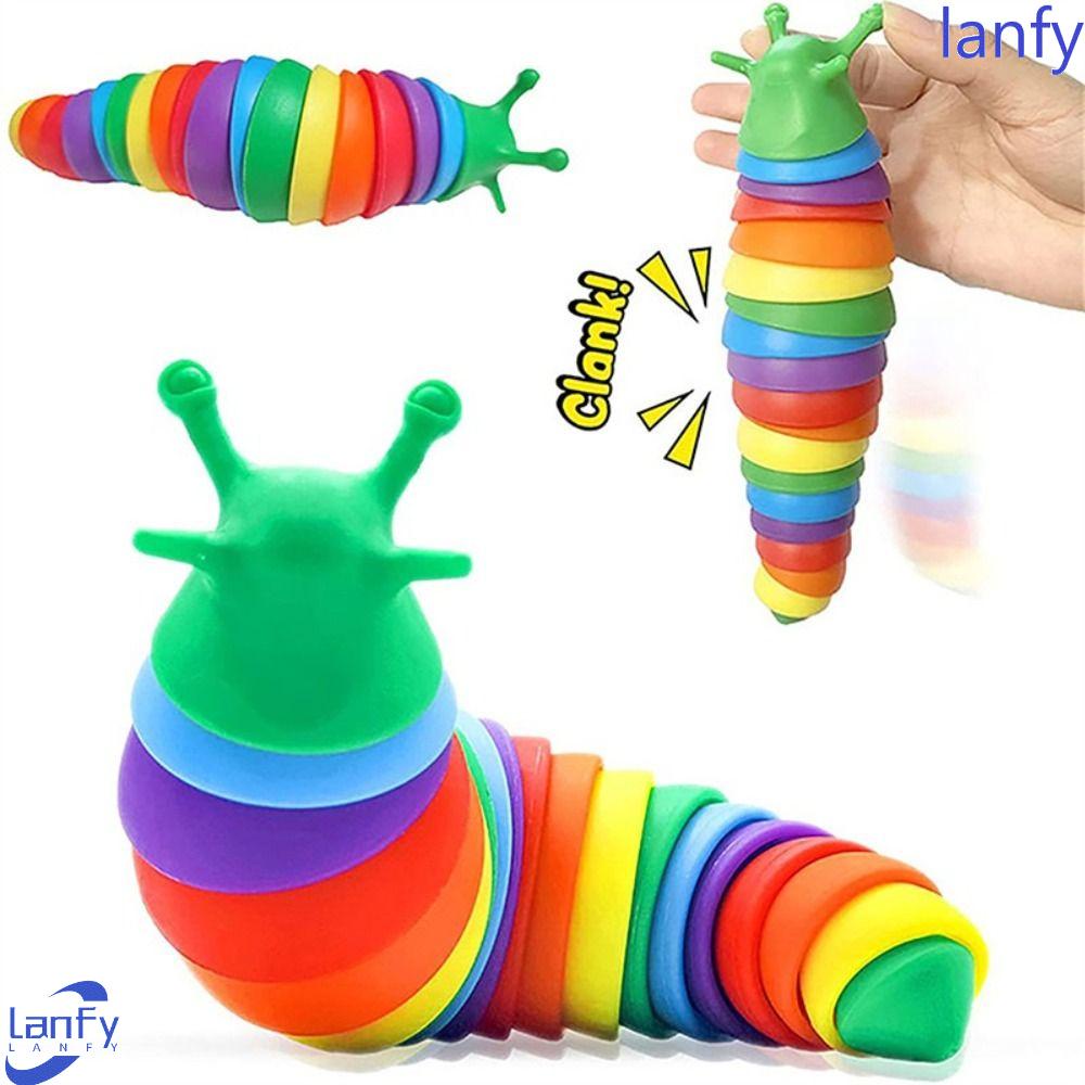 Lanfy 3d Slug Fidget Toy 18cm Aldult Strang Slug Caterpillar Fidget Toys Fleksibel Novelty Fat Brain Slug Articulated