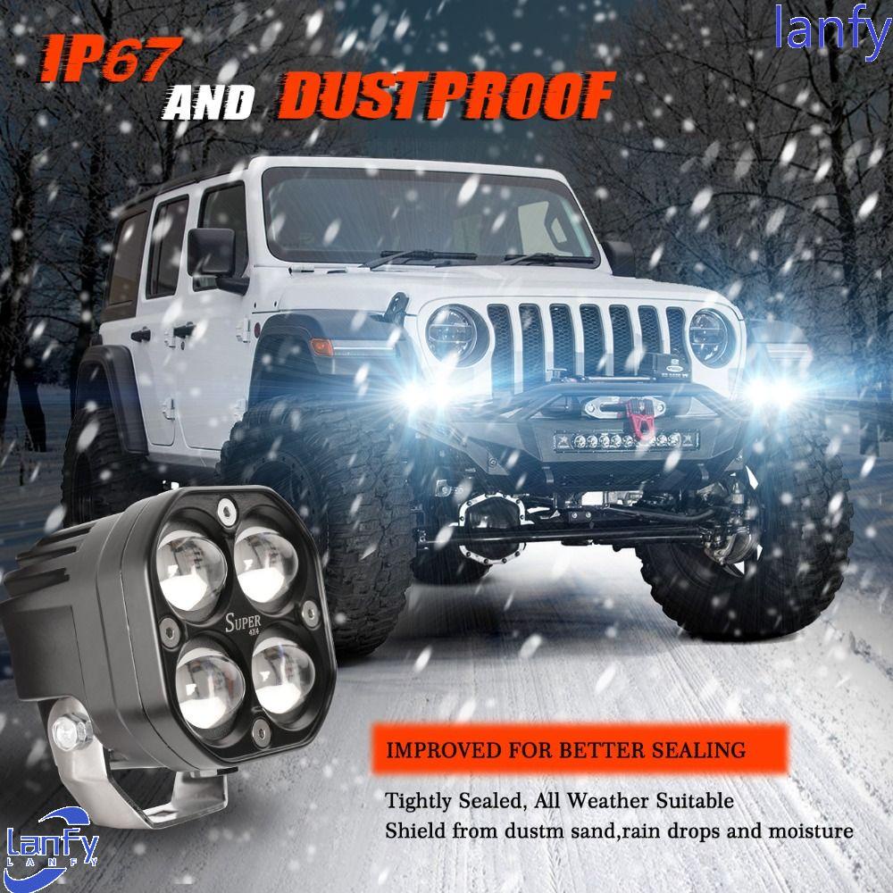 Lanfy Lampu Kerja Spot Led Universal Untuk Truk Mobil Car Accessorie Putih Traktor Motor Mengemudi Offroad Square Spotlight