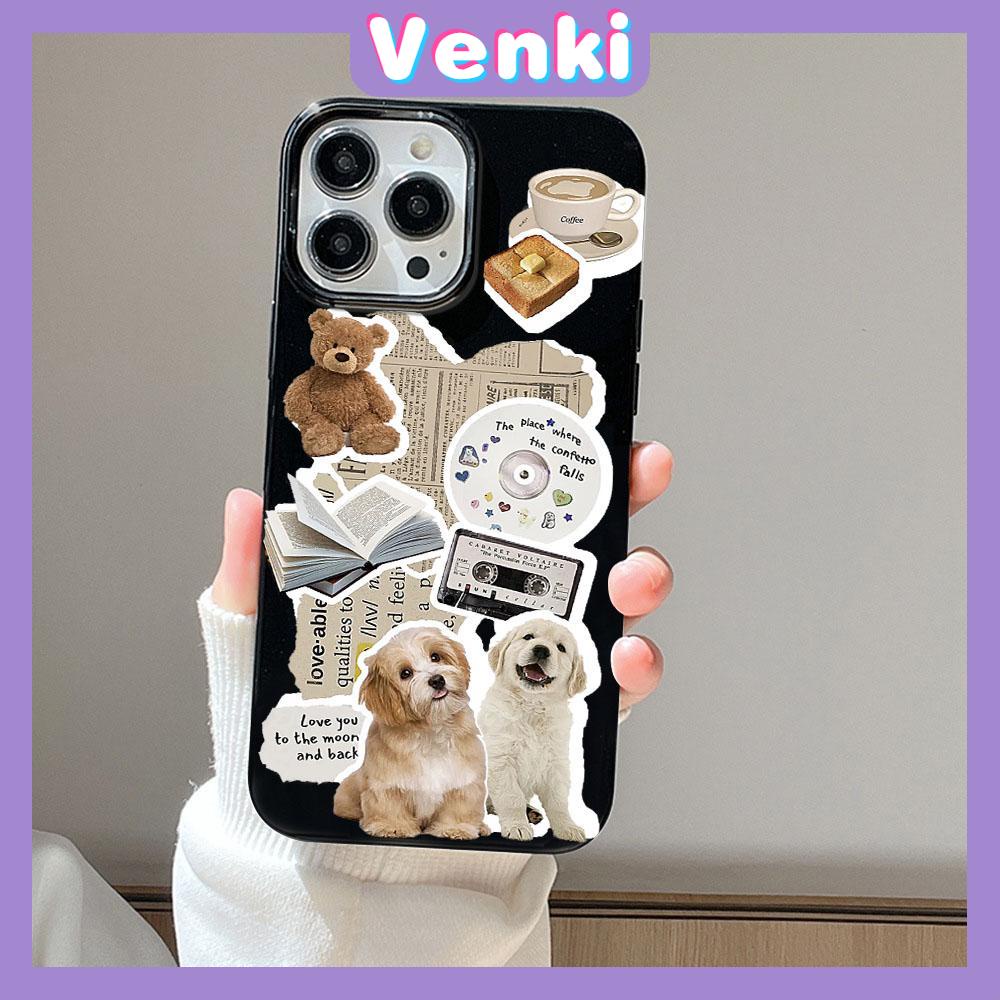 VENKI - For iPhone 14 Pro Max iPhone Cute Animal Black Phone Case TPU Soft Shell Protection Shockproof Camera Compatible with iPhone 13 Pro max 12 Pro Max 11 xr xs max 7Plus8Plus