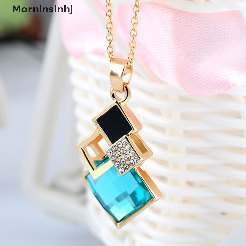 Mornin Fashion Kristal Liontin Kalung Anting Set Untuk Wanita Set Perhiasan Pengantin Pernikahan Anting Kalung Set Hadiah id