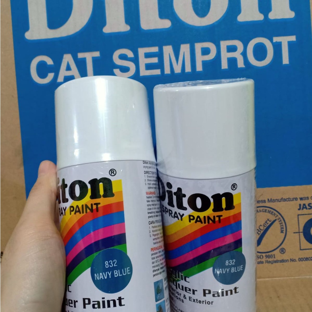 SOLID COLOURS DITON Spray Paint Acrylic Lacquer Paint Pilox Pilok Cat Semprot - 832 NAVY BLUE / BIRU NAVI / BIRU DONGKER (300cc / 300ml)