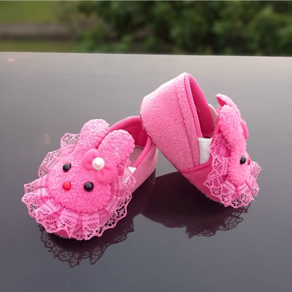 VINANDOZ PRP08 Sepatu baby bayi perempuan prewalker 1 - 12 bulan motif Boneka Kelinci