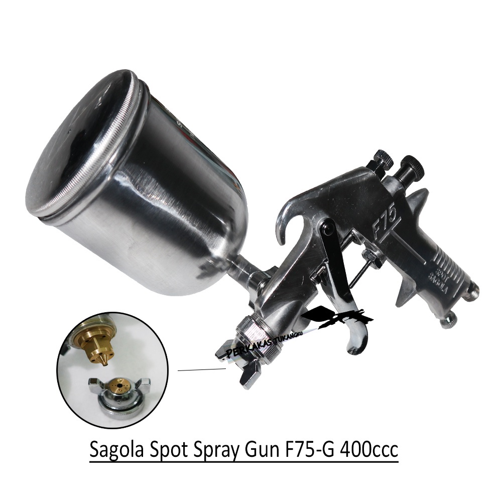 IWA SAGOLA Spray Gun F75 Tabung Atas 400cc Spet Cat Semprot Angin Kompresor F-75G Pistol Semprot Cat Minyak Nozzle 1.5